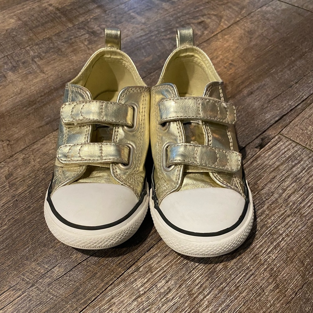 Gold Velcro Converse